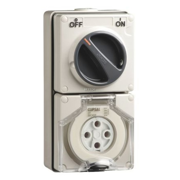S56 Series - 500V 32A 4 Pin RCD Protection Socket