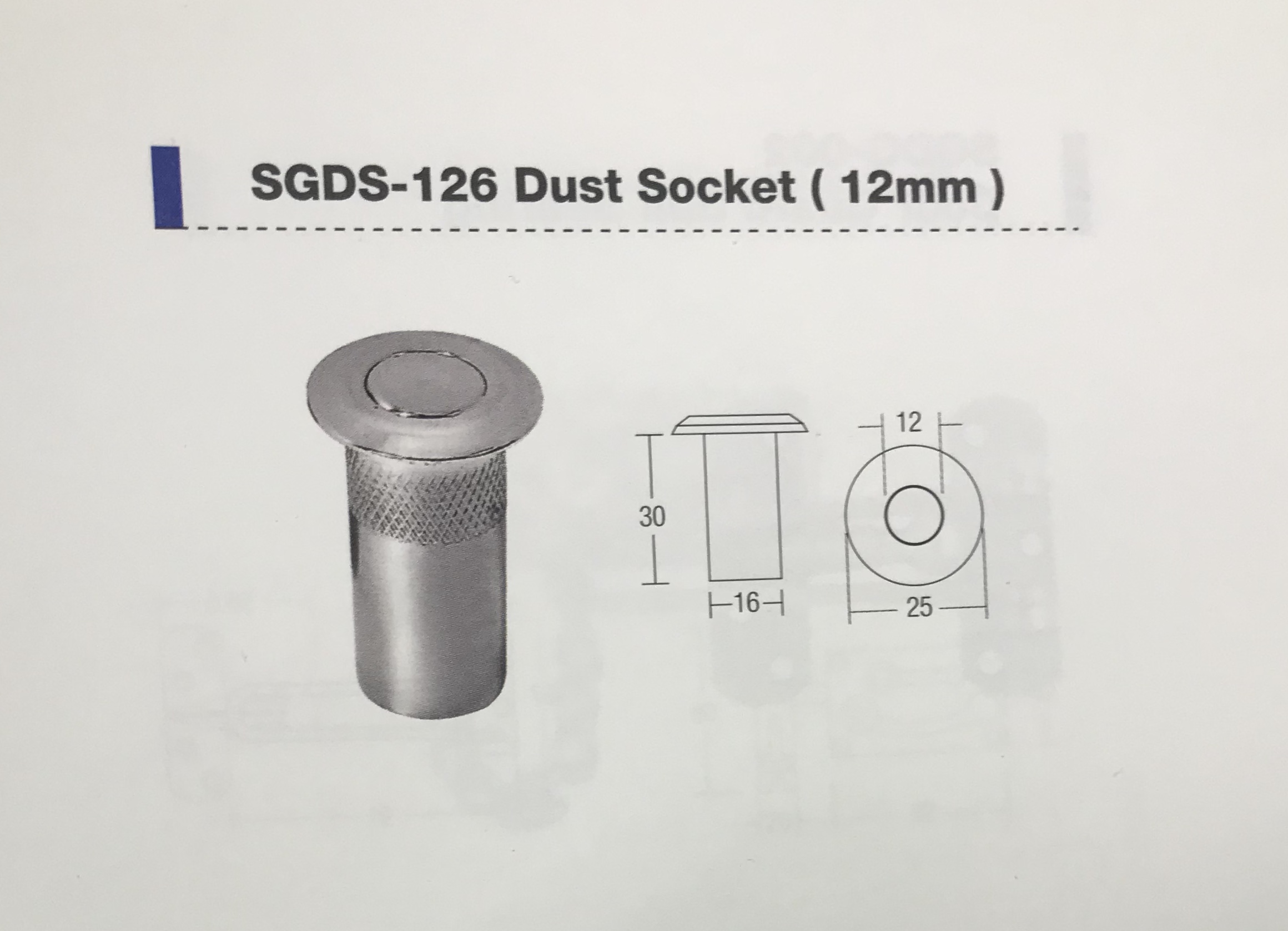 Door Fitting Acc SGDS126 Dust Socket (12mm)